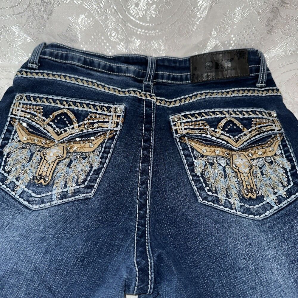 Sky Premium Collection Jeans size 9/10 Designed Back Pockets Stretch